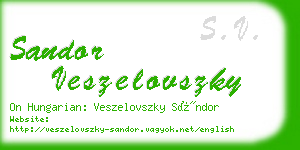 sandor veszelovszky business card